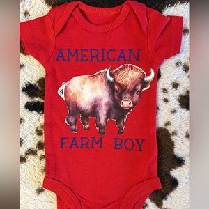 American Farm Boy Buffalo Onesie NB